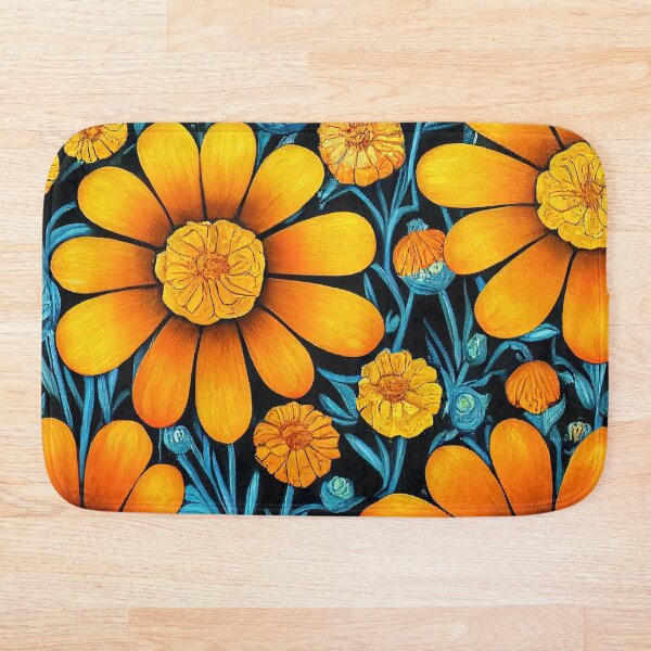 Item preview, Marigold Floral Print designed and sold by ThePurpleMelon.