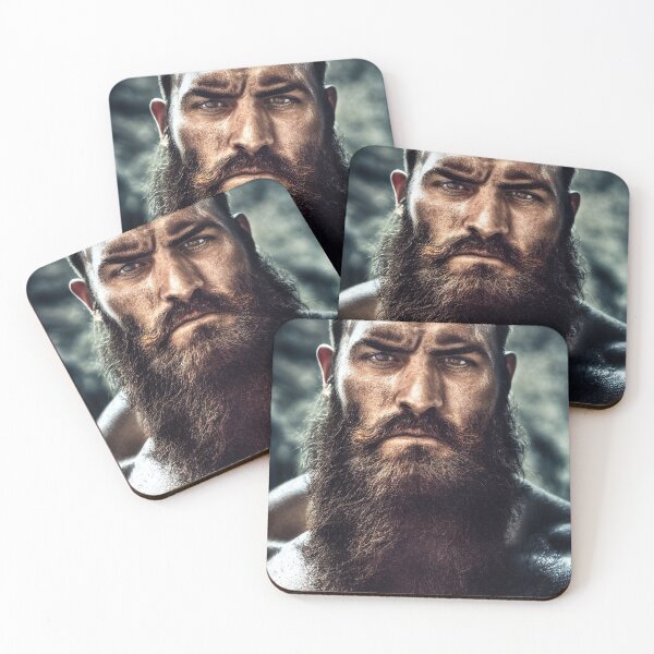 Item preview, Legendary Barbarian Warrior  –  Portrait Of A Cool Hairy Bearded Barbarian  Warrior | Midjourney AI Generated Art designed and sold by MadeByRobots.