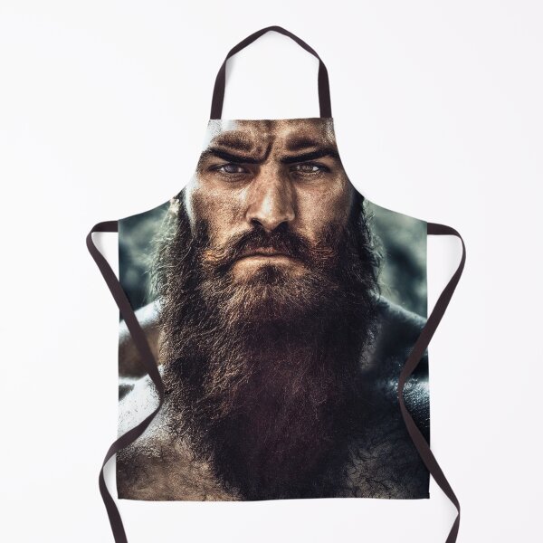 Item preview, Legendary Barbarian Warrior – Portrait Of A Cool Hairy Bearded Barbarian Warrior | Midjourney AI Generated Art designed and sold by MadeByRobots.