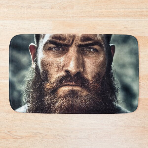Item preview, Legendary Barbarian Warrior  –  Portrait Of A Cool Hairy Bearded Barbarian  Warrior | Midjourney AI Generated Art designed and sold by MadeByRobots.