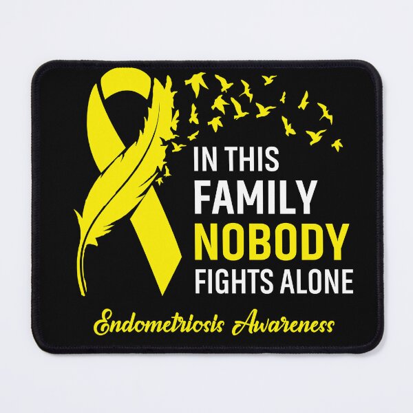 Item preview, In This Family Nobody Fights Alone Endometriosis Awareness Feather Ribbon designed and sold by frechettee.