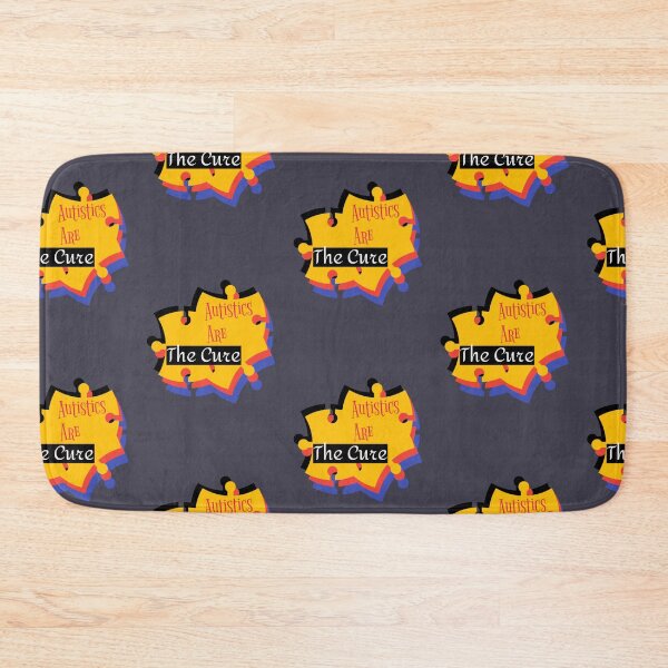 Item preview, Autistics Are the Cure for Society (Autism Anti Cure) • Yellow Red Blue Puzzle Piece designed and sold by GladBlackLamb.