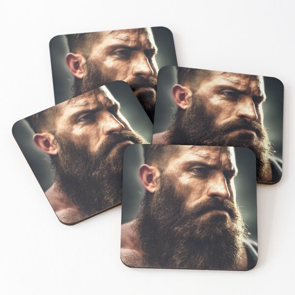 Item preview, Legendary Barbarian Warrior  –  Portrait Of A Cool Hairy Bearded Barbarian  Warrior | Midjourney AI Generated Art designed and sold by MadeByRobots.