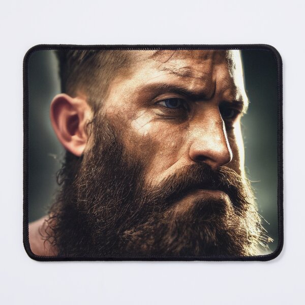 Item preview, Legendary Barbarian Warrior  –  Portrait Of A Cool Hairy Bearded Barbarian  Warrior | Midjourney AI Generated Art designed and sold by MadeByRobots.