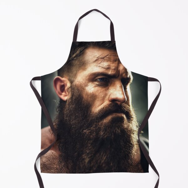 Item preview, Legendary Barbarian Warrior – Portrait Of A Cool Hairy Bearded Barbarian Warrior | Midjourney AI Generated Art designed and sold by MadeByRobots.