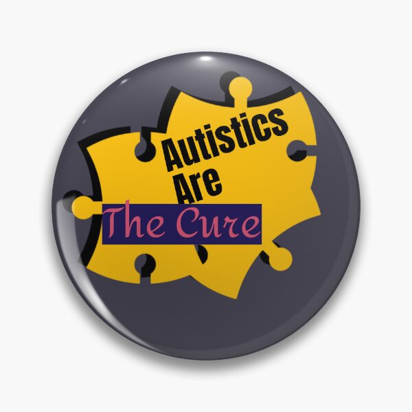 Item preview, Autistics Are the Cure for Society (Autism Anti Cure) • Yellow Black Puzzle Piece designed and sold by GladBlackLamb.