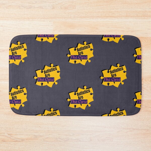 Item preview, Autistics Are the Cure for Society (Autism Anti Cure) • Yellow Black Puzzle Piece designed and sold by GladBlackLamb.