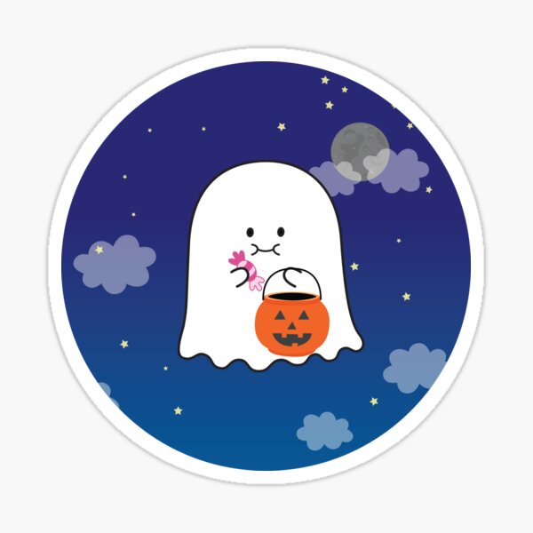 Item preview, Gordie the Ghost (night sky) | by queenie's cards designed and sold by queeniescards.