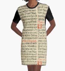 Vintage Retro Calligraphic Calligraphy Oratio (speak) Graphic T-Shirt Dress