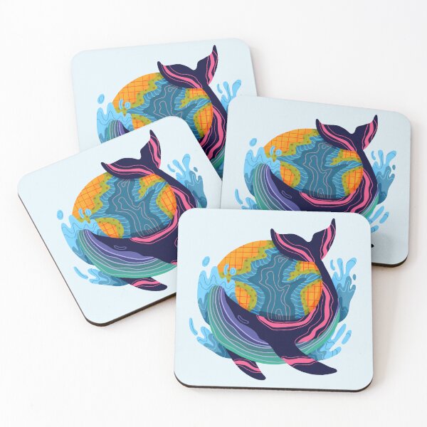 Item preview, Colorful Whale with Globe designed and sold by VirtualFaries.