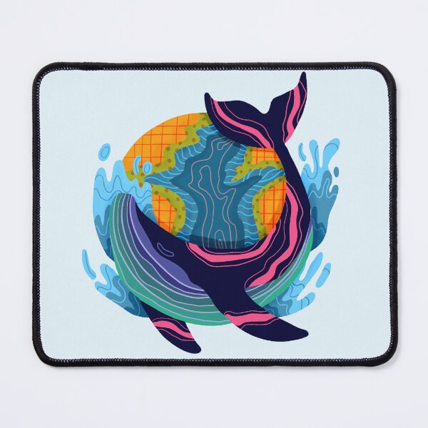 Item preview, Colorful Whale with Globe designed and sold by VirtualFaries.
