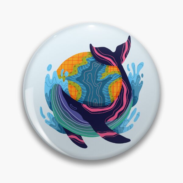 Item preview, Colorful Whale with Globe designed and sold by VirtualFaries.