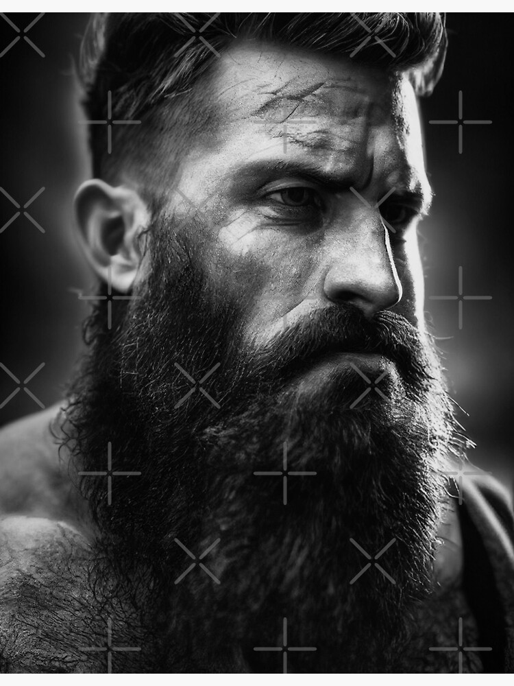 Warrior Of Black And White Vostfr "Legendary Barbarian Warrior – Black And White Portrait Of A Cool Hairy