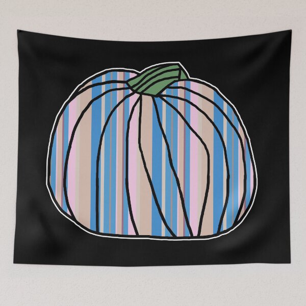 Item preview, Big Light Blue Stripes Pumpkin  designed and sold by ellenhenry.