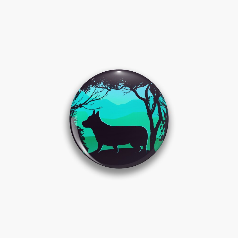 Corgi Forest Silhouette Pin