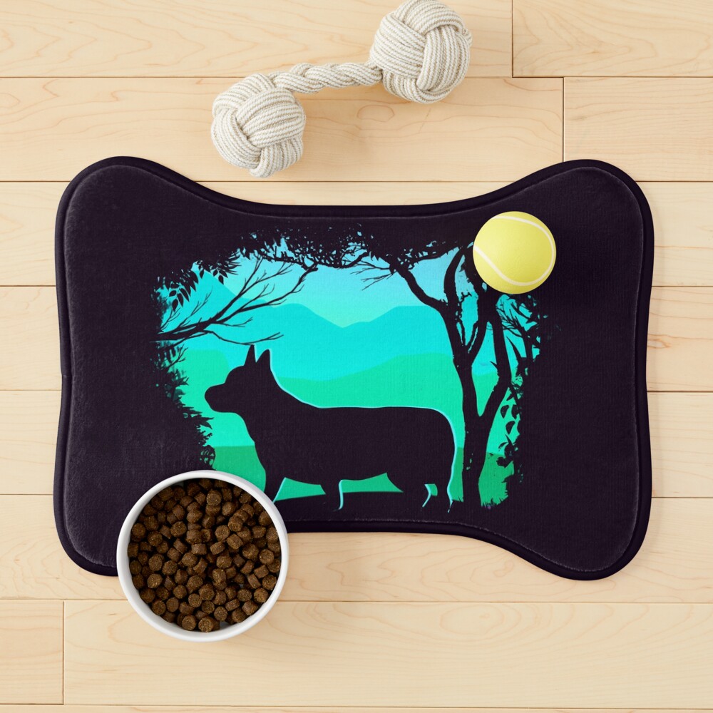 Corgi Forest Silhouette Pet Mat