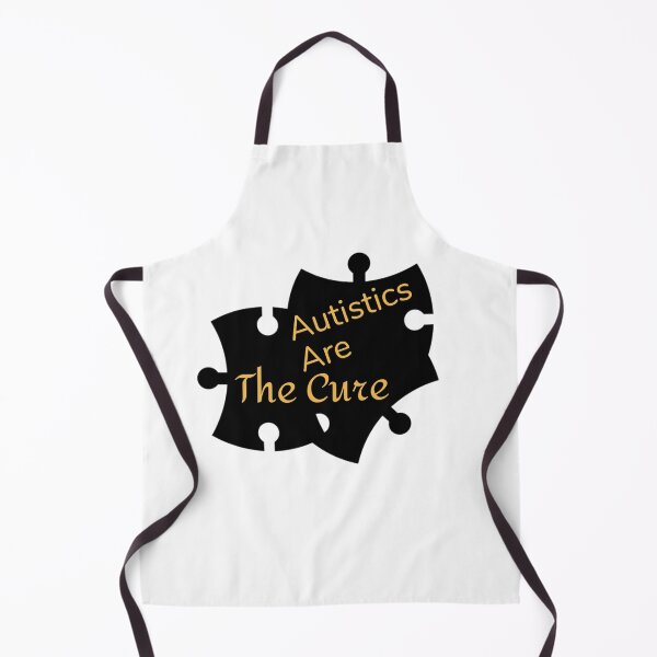 Item preview, Autistics Are the Cure for Society (Autism Anti Cure) • Yellow Black Puzzle Piece designed and sold by GladBlackLamb.