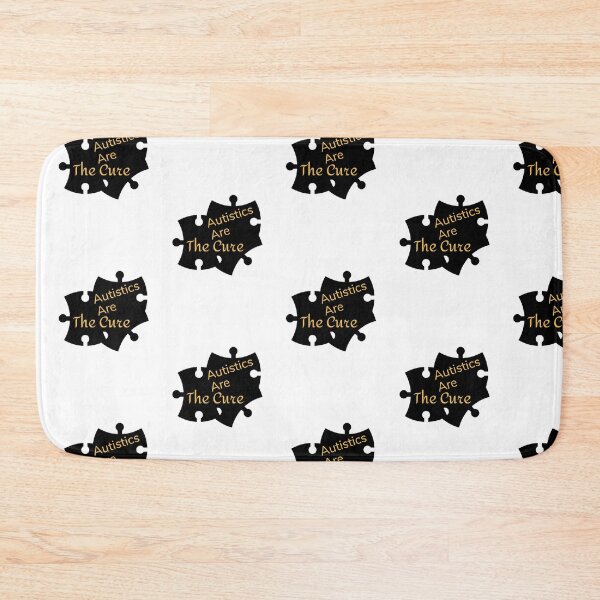 Item preview, Autistics Are the Cure for Society (Autism Anti Cure) • Yellow Black Puzzle Piece designed and sold by GladBlackLamb.
