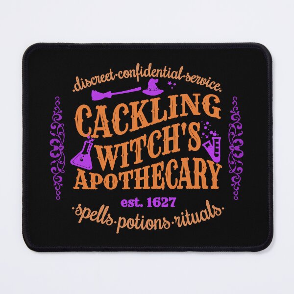 Item preview, Colorful Cackling Witch's Apothecary, Cool Halloween Design, One Of Matching Four Black Base Colour designed and sold by TrulyEpoque.