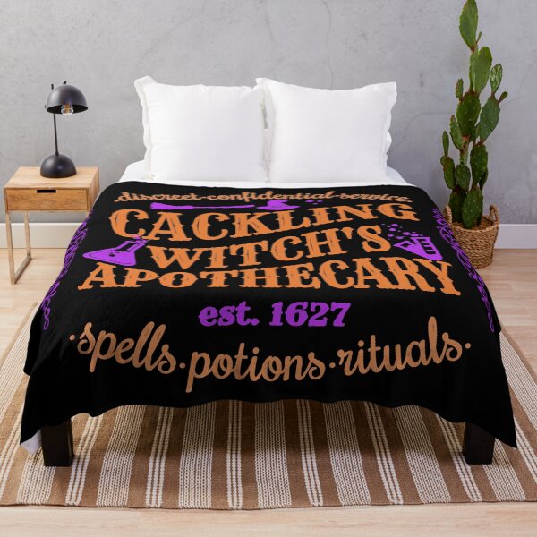 Item preview, Colorful Cackling Witch's Apothecary, Cool Halloween Design, One Of Matching Four Black Base Colour designed and sold by TrulyEpoque.