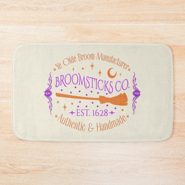 Item preview, Colorful Broomsticks Co, Cool Halloween Design, One Of Matching Four Cream Color designed and sold by TrulyEpoque.