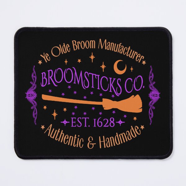 Item preview, Colorful Broomsticks Co, Cool Halloween Design, One Of Matching Four Black Base Colour designed and sold by TrulyEpoque.