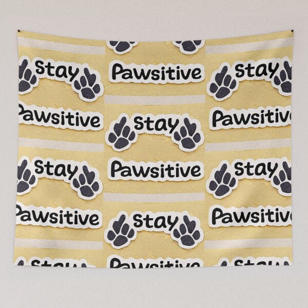 Item preview, stay pawsitive designed and sold by Chillapy.