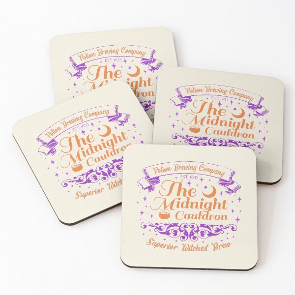 Item preview, Colorful The Midnight Cauldron, Cool Halloween Design, One Of Matching Four Cream Color designed and sold by TrulyEpoque.