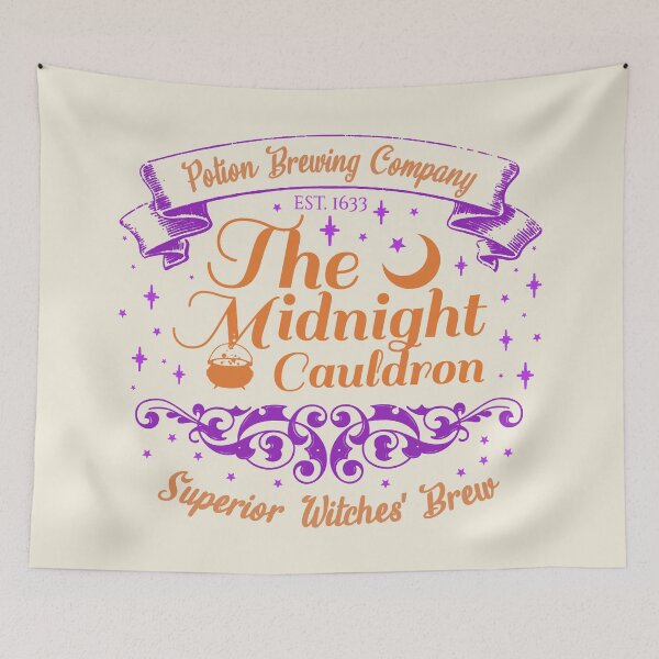 Item preview, Colorful The Midnight Cauldron, Cool Halloween Design, One Of Matching Four Cream Color designed and sold by TrulyEpoque.