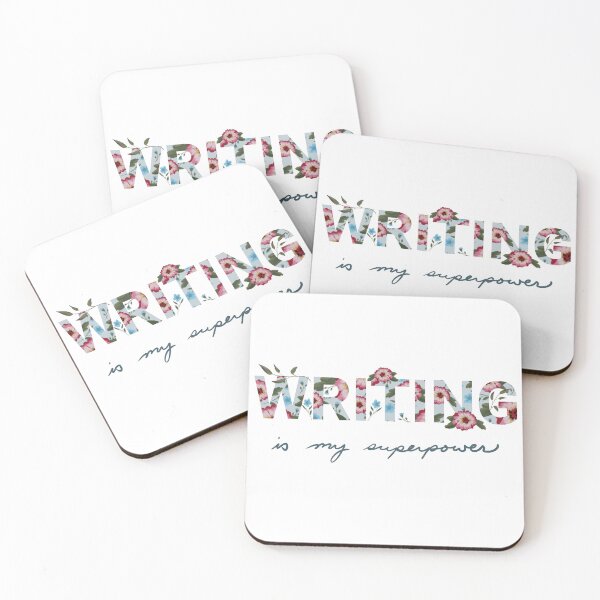 Item preview, Writing Is My Superpower - White designed and sold by BookTalkBecky.