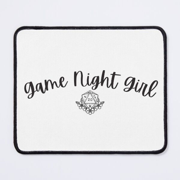 Item preview, Game Night Girl with 20 Sided Die designed and sold by gamenighttees.