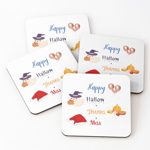 Item preview, Happy HallowThanksMas | Halloween Thanksgiving Christmas Wish designed and sold by LunaticArtWork.