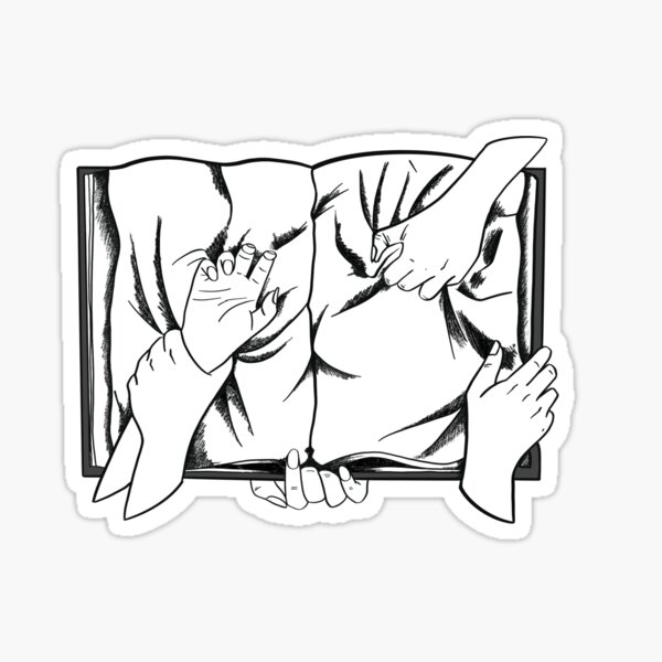Between the sheets- smut books sticker (black and white) Sticker