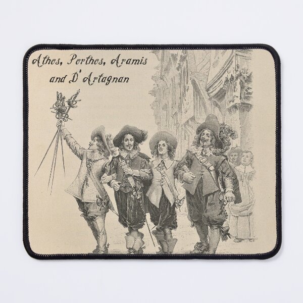 Item preview, The Three Musketeers - Athos, Porthos, Aramis, and D'Artagnan designed and sold by LiteraryAttire.