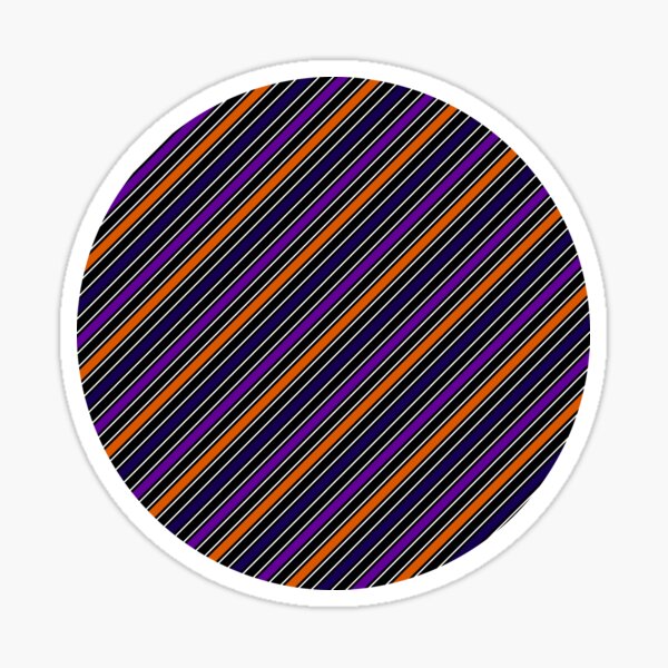 Halloween Neon Purple & Orange Stripes Repeating Pattern Sticker