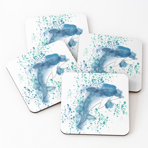 Item preview, Splashing watercolor blue Dolphin designed and sold by atedesigns.