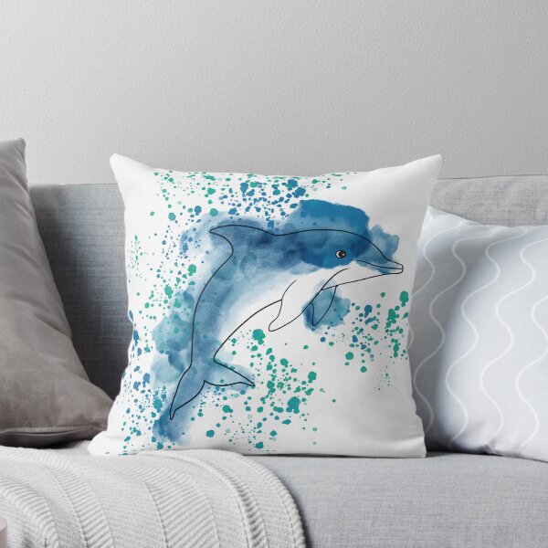 Item preview, Splashing watercolor blue Dolphin designed and sold by atedesigns.