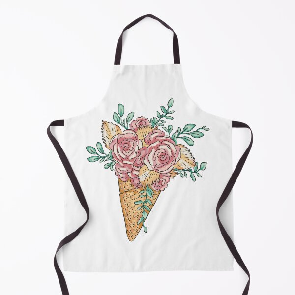Item preview, design of an ice cream cone with a floral bouquet designed and sold by 1White-Rabbit.