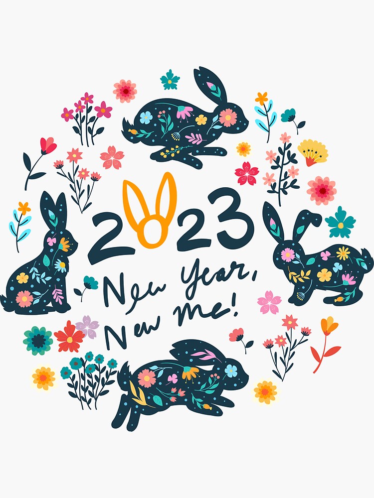 Happy New Year Of The Rabbit Chinese Zodiac Rabbit 2023 Sticker for Sale  by taogiauco