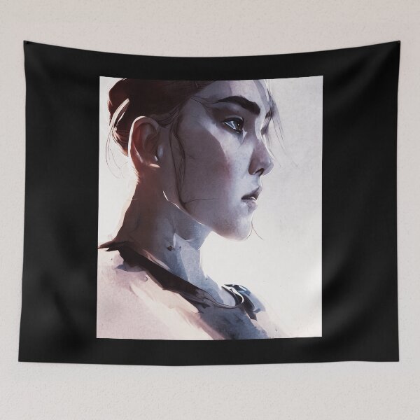 Item preview, Florence Pugh - Grey Portrait designed and sold by Splatter-arts.
