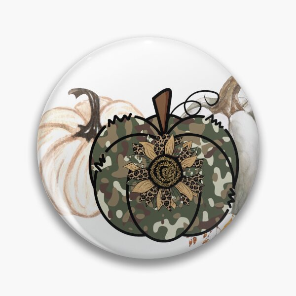 Item preview, Pumpkin Trio Green Camo and White with Fall Flower designed and sold by LanaDevon.
