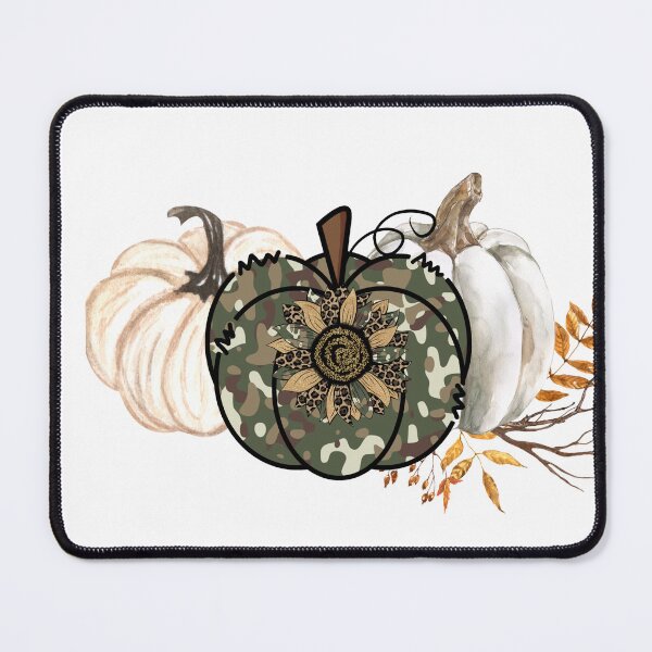 Item preview, Pumpkin Trio Green Camo and White with Fall Flower designed and sold by LanaDevon.