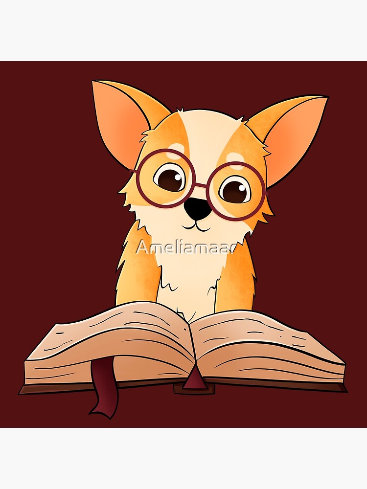 Corgi reads a book by Ameliamaar