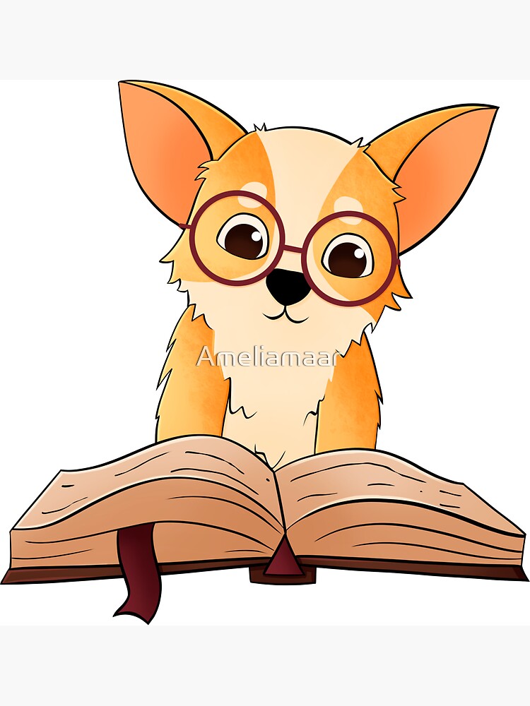 Corgi reads a book by Ameliamaar