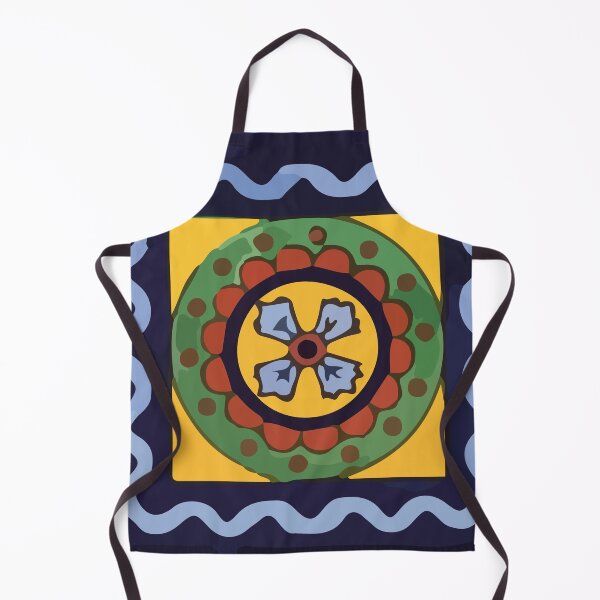 Item preview, Retro geometric navy blue mexican tile azulejo folk art designed and sold by T-Mex.