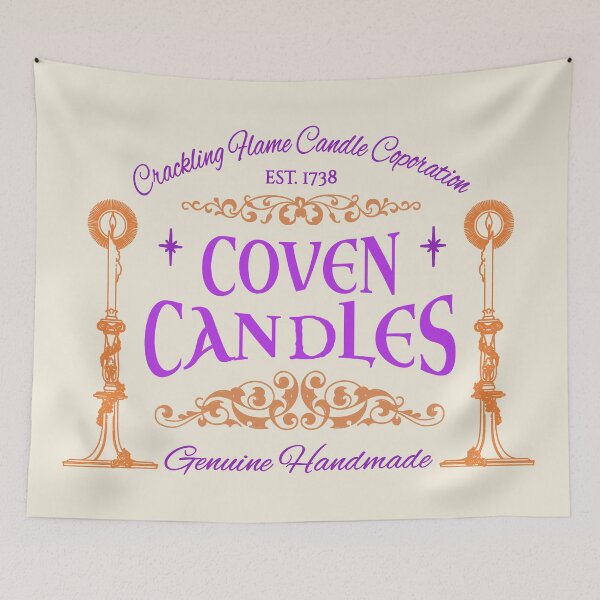 Item preview, Colorful Coven Candles, Cool Halloween Design, One Of Matching Four Cream Color designed and sold by TrulyEpoque.