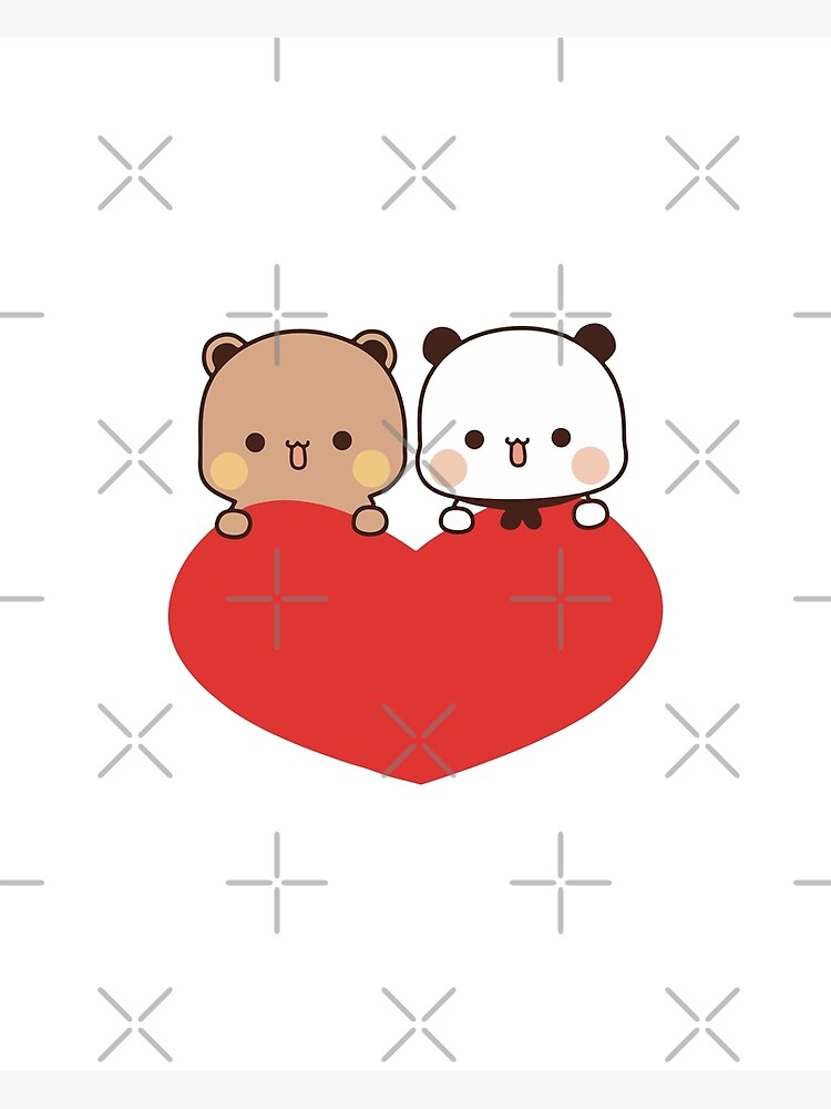 Cute Panda Bear Love Bubu And Dudu Poster For Sale By Dev Ilyass Redbubble 