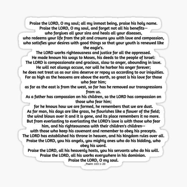  Psalm 103 1-8 Bless The Lord Bible Verse Posters for