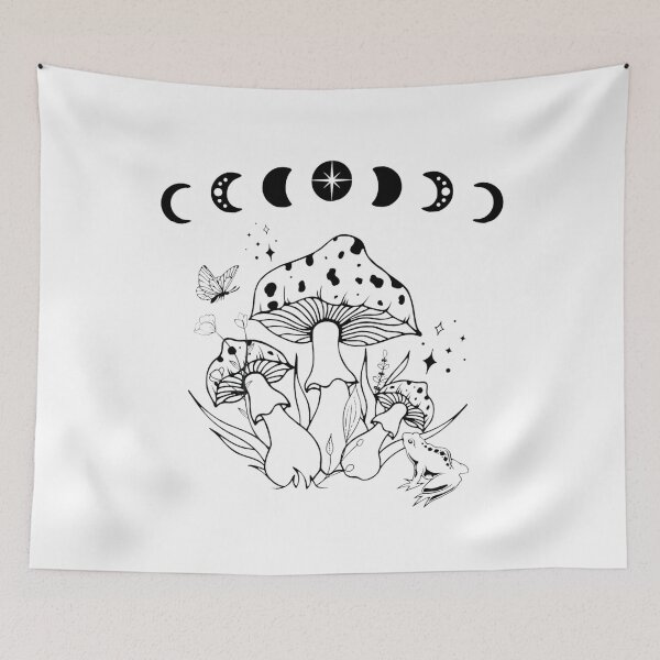 Item preview, Mystical Magic Mushroom Frog Butterfly, Trippy Vintage designed and sold by Gabriellina.