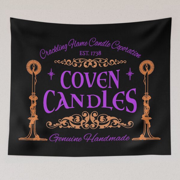 Item preview, Colorful Coven Candles, Cool Halloween Design, One Of Matching Four Black Base Colour designed and sold by TrulyEpoque.